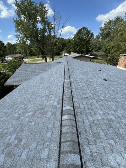 Completed residential roof installation